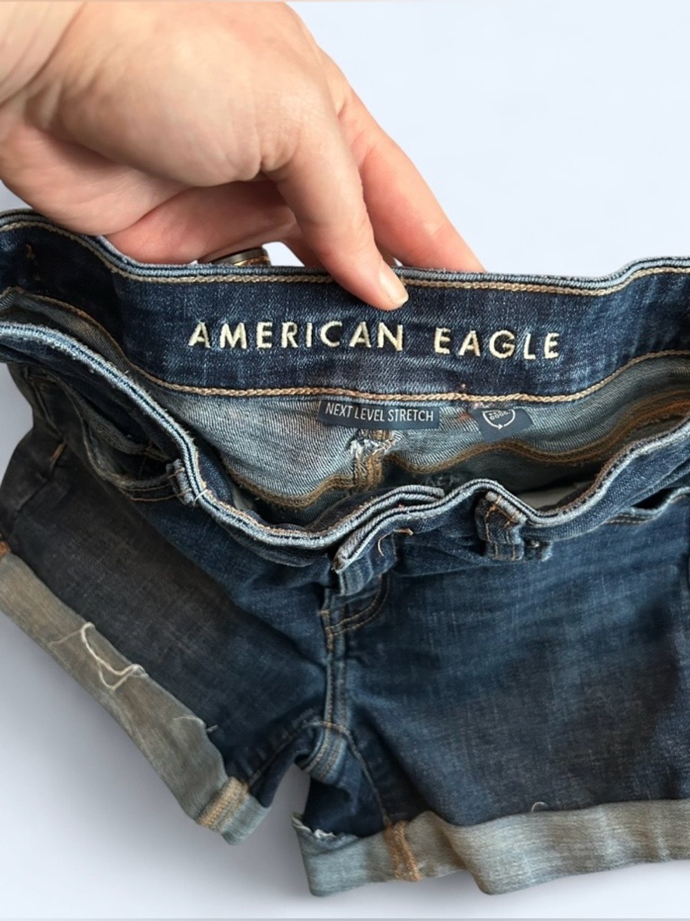 American Eagle Custom Painted Denim Shorts - Size 0 - Picture 3 of 4